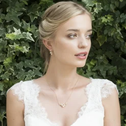 Ivory & Co Bridesmaid Gifts | Bride Gifts*Ivory and Co Aphrodite Crystal Leaves and Pearl Wedding Earrings Gold