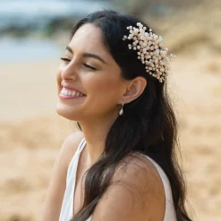 Ivory & Co Pearl Hair Accessories | Gold Hair Accessories*Ivory and Co Astrid Gold Statement Pearl Spray Hair Clip