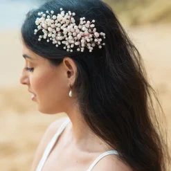 Ivory & Co Pearl Hair Accessories | Rose Gold Hair Accessories*Ivory and Co Astrid Rose Gold Statement Pearl Spray Hair Clip
