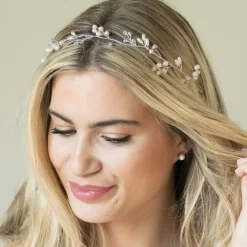 Ivory & Co Pearl Hair Accessories | Silver Hair Accessories*Ivory and Co Aurora Silver Dainty Pearl and Crystal Hair Vine