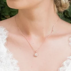 Ivory & Co Bridesmaid Gifts | Crystal Jewellery*Ivory and Co Balmoral Rose Gold Crystal Pendant Necklace