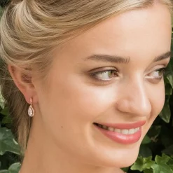 Ivory & Co Bridesmaid Gifts | Crystal Jewellery*Ivory and Co Belmont Crystal Drop Wedding Earrings (Rose Gold)