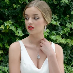 Ivory & Co Silver Prom Jewellery | Prom Earrings*Ivory and Co Chinatown Art Deco Crystal Chandelier Earrings