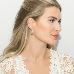 Ivory & Co Gold Prom Jewellery | Prom Earrings*Ivory and Co Copenhagen Gold Crystal Hoop Earrings