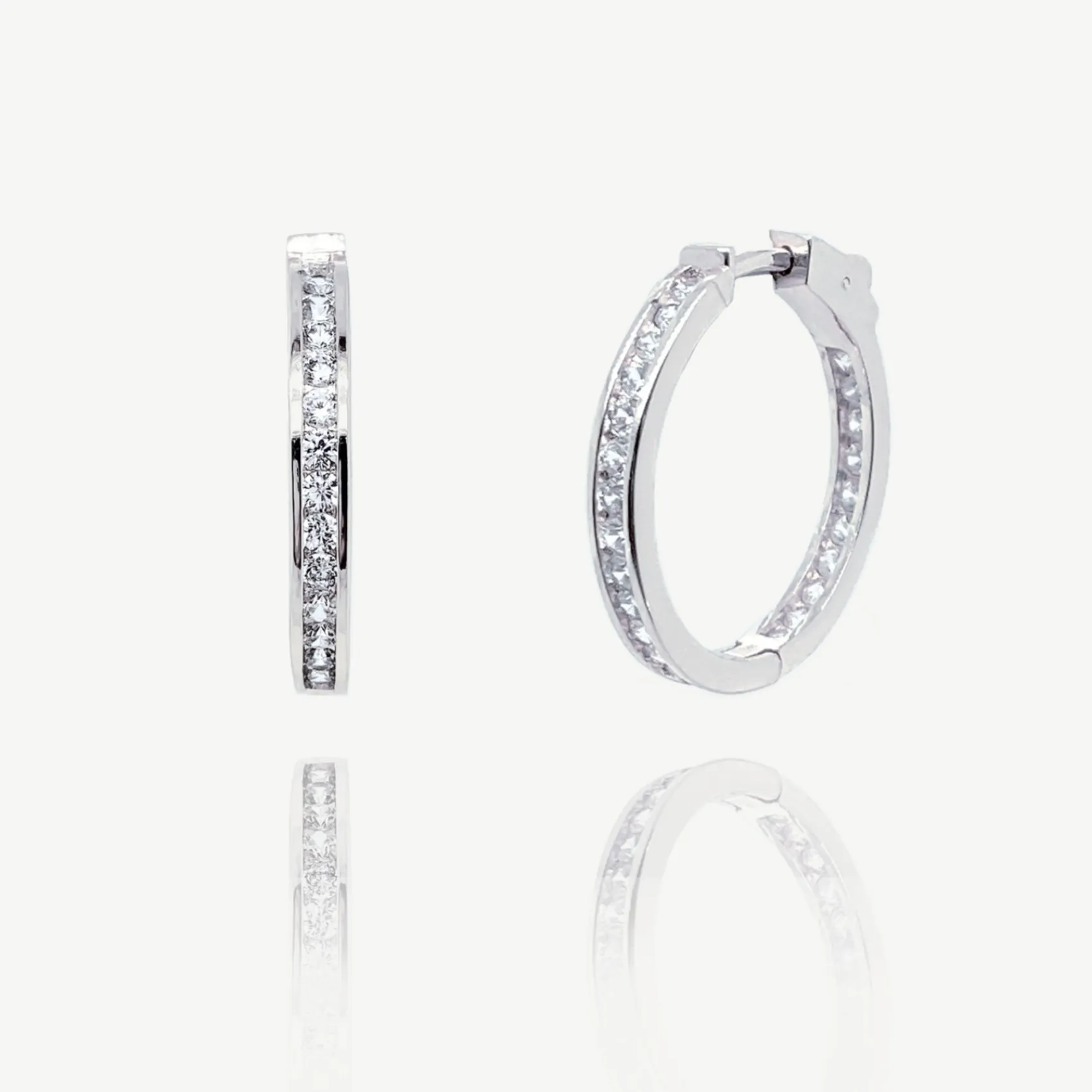 Ivory & Co Silver Prom Jewellery | Prom Earrings*Ivory and Co Copenhagen Silver Crystal Hoop Earrings