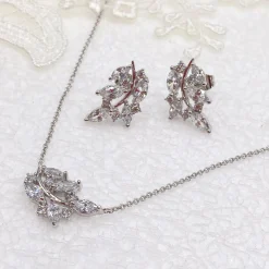Ivory & Co Silver Prom Jewellery | Prom Jewellery Sets*Ivory and Co Cypress Vine of Leaves Bridal Jewellery Set