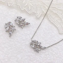 Ivory & Co Silver Prom Jewellery | Prom Jewellery Sets*Ivory and Co Cypress Vine of Leaves Bridal Jewellery Set