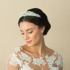 Ivory & Co Pearl Hair Accessories | Silver Hair Accessories*Ivory and Co Emma Statement Embellished Floral Bridal Tiara