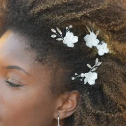 Ivory & Co Prom Hair Clips & Combs | Crystal Hair Accessories*Ivory and Co Floret Silver Crystal and Pearl Flower Hair Pin Set