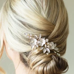 Ivory & Co Bridesmaid Gifts | Bride Gifts*Ivory and Co Gardenia Gold Dainty Crystal and Pearl Floral Hair Clip
