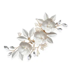 Ivory & Co Bridesmaid Gifts | Bride Gifts*Ivory and Co Gardenia Gold Dainty Crystal and Pearl Floral Hair Clip