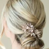 Ivory & Co Bridesmaid Gifts | Bride Gifts*Ivory and Co Gardenia Rose Gold Dainty Crystal and Pearl Floral Clip