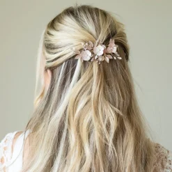 Ivory & Co Bridesmaid Gifts | Bride Gifts*Ivory and Co Gardenia Rose Gold Dainty Crystal and Pearl Floral Clip