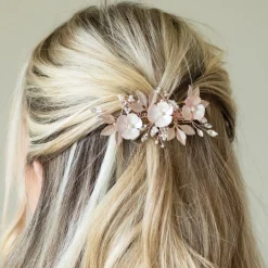 Ivory & Co Bridesmaid Gifts | Bride Gifts*Ivory and Co Gardenia Rose Gold Dainty Crystal and Pearl Floral Clip