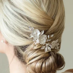 Ivory & Co Bridesmaid Gifts | Bride Gifts*Ivory and Co Gardenia Silver Dainty Crystal and Pearl Floral Hair Clip