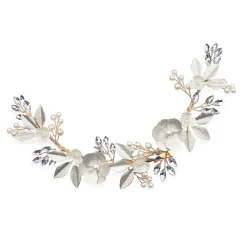 Ivory & Co Pearl Hair Accessories | Gold Hair Accessories*Ivory and Co Golden Bloom Crystal and Pearl Floral Crescent Hair Clip
