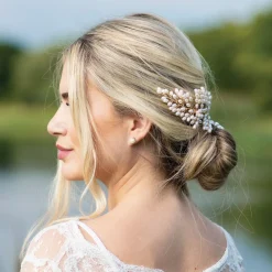 Ivory & Co Pearl Hair Accessories | Gold Hair Accessories*Ivory and Co Golden Seaspray Pearl Cluster Bridal Hair Comb