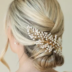 Ivory & Co Pearl Hair Accessories | Gold Hair Accessories*Ivory and Co Golden Seaspray Pearl Cluster Bridal Hair Comb