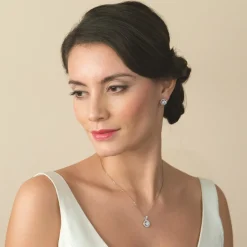 Ivory & Co Silver Prom Jewellery | Prom Necklaces*Ivory and Co Hampton Cubic Zirconia Pendant Necklace