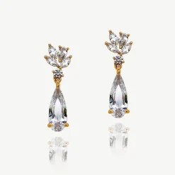 Ivory & Co Gold Prom Jewellery | Prom Earrings*Ivory and Co Harrogate Gold Crystal Teardrop Earrings