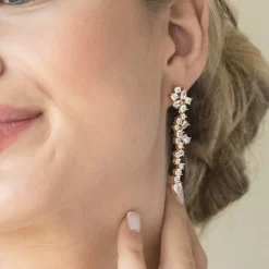 Ivory & Co Gold Prom Jewellery | Prom Earrings*Ivory and Co Islington Gold Crystal Cluster Drop Earrings