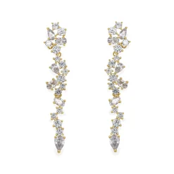 Ivory & Co Gold Prom Jewellery | Prom Earrings*Ivory and Co Islington Gold Crystal Cluster Drop Earrings