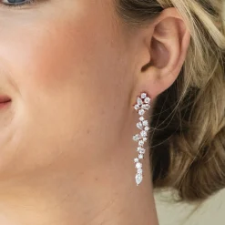 Ivory & Co Crystal Jewellery | Rose Gold Wedding Jewellery*Ivory and Co Islington Rose Gold Crystal Cluster Drop Earrings