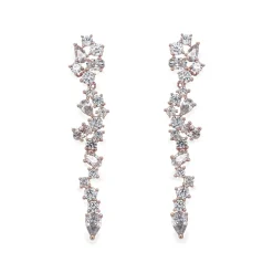 Ivory & Co Crystal Jewellery | Rose Gold Wedding Jewellery*Ivory and Co Islington Rose Gold Crystal Cluster Drop Earrings