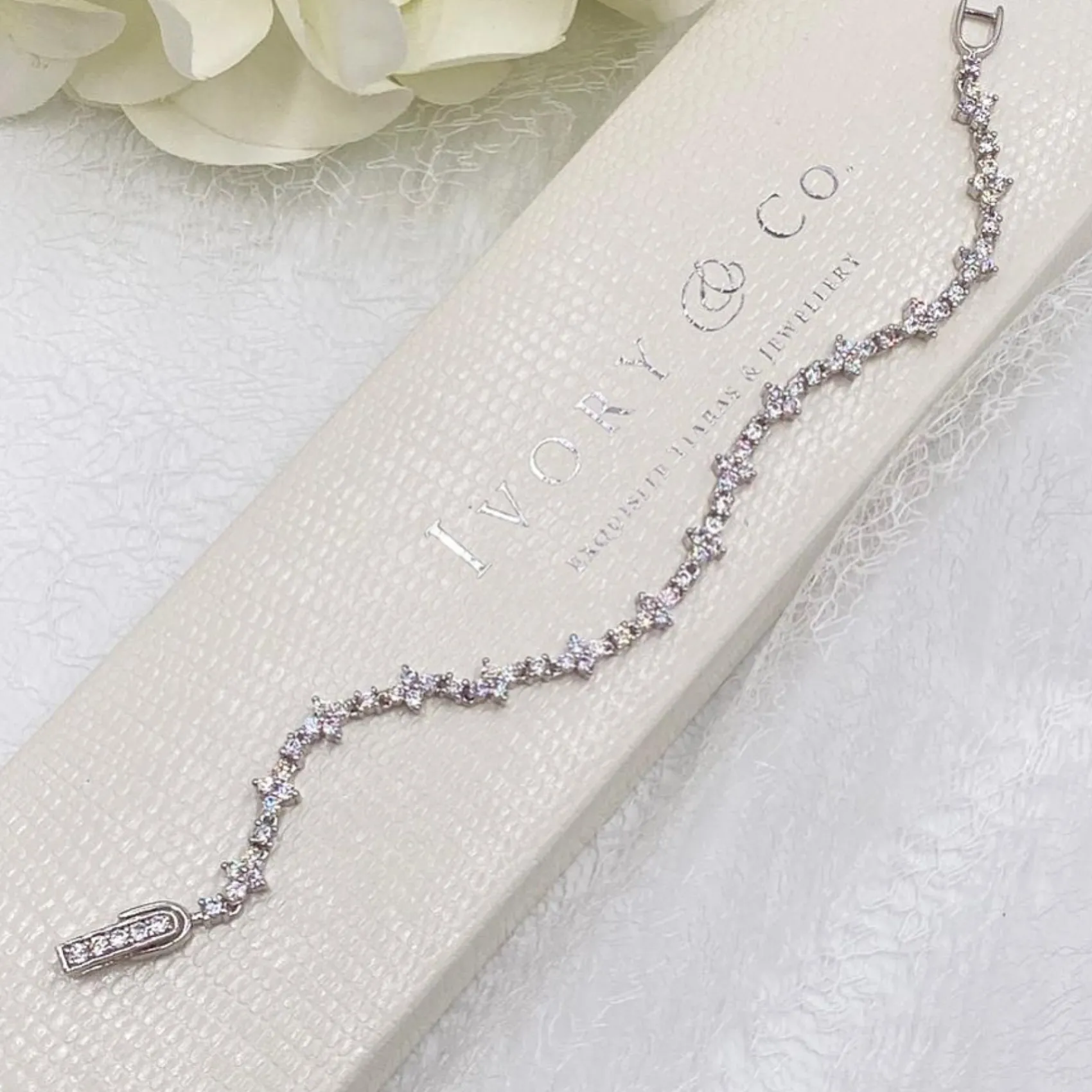 Ivory & Co Silver Prom Jewellery | Prom Bracelets*Ivory and Co Kensington Cubic Zirconia Wedding Bracelet