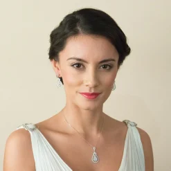 Ivory & Co Silver Prom Jewellery | Prom Necklaces*Ivory and Co Lexington Crystal and Cubic Zirconia Pendant Necklace