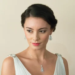 Ivory & Co Silver Prom Jewellery | Prom Necklaces*Ivory and Co Lexington Crystal and Cubic Zirconia Pendant Necklace