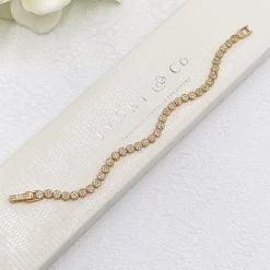 Ivory & Co Bridesmaid Gifts | Crystal Jewellery*Ivory and Co Modena Gold Crystal Embellished Wedding Bracelet