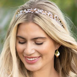 Ivory & Co Prom Headbands & Tiaras | Crystal Hair Accessories*Ivory and Co Moonshine Gold Pearl and Crystal Headband