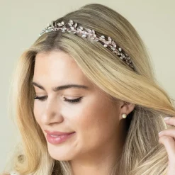 Ivory & Co Prom Headbands & Tiaras | Crystal Hair Accessories*Ivory and Co Moonshine Rose Gold Pearl and Crystal Headband
