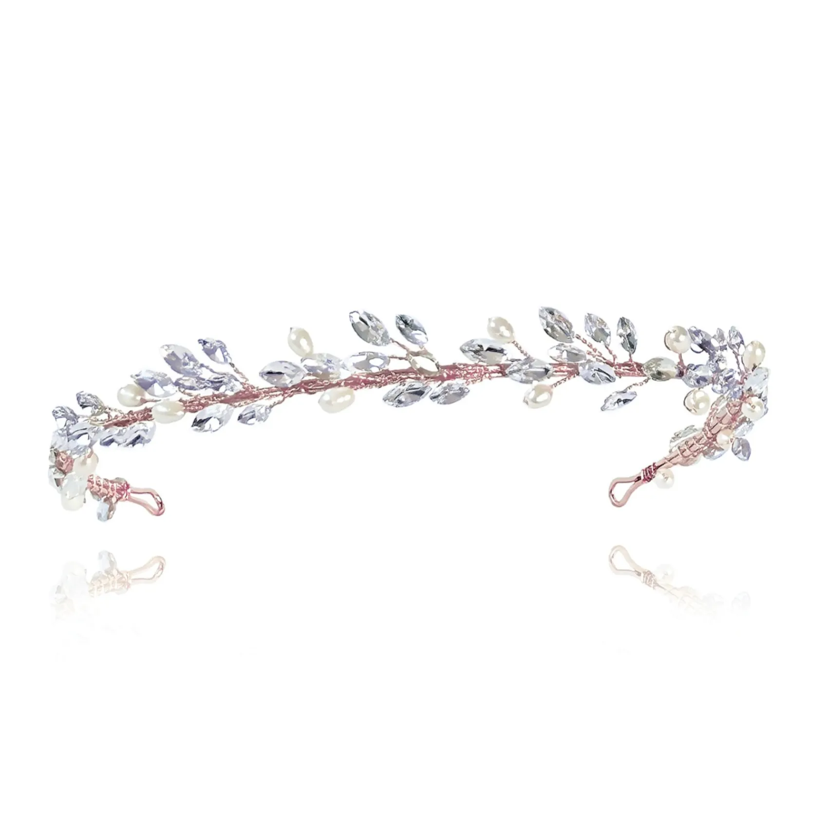 Ivory & Co Prom Headbands & Tiaras | Crystal Hair Accessories*Ivory and Co Moonshine Rose Gold Pearl and Crystal Headband