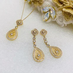 Ivory & Co Gold Prom Jewellery | Prom Jewellery Sets*Ivory and Co Moonstruck Gold Crystal Bridal Jewellery Set
