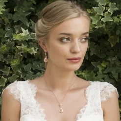 Ivory & Co Bride Gifts | Vintage Jewellery*Ivory and Co Moonstruck Rose Gold Crystal Pendant Necklace