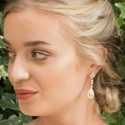 Ivory & Co Bride Gifts | Vintage Jewellery*Ivory and Co Moonstruck Rose Gold Crystal Wedding Earrings