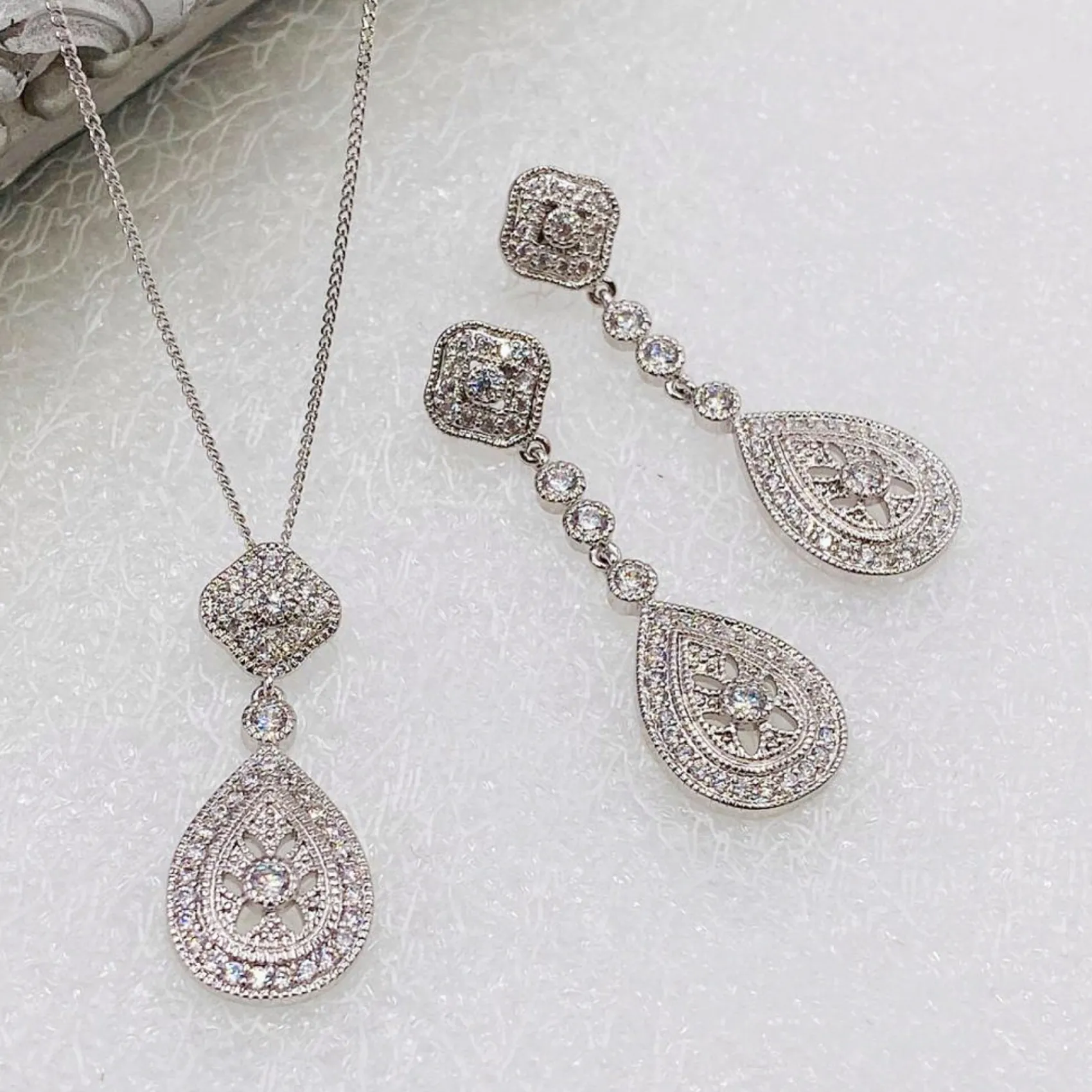 Ivory & Co Silver Prom Jewellery | Prom Jewellery Sets*Ivory and Co Moonstruck Silver Crystal Bridal Jewellery Set