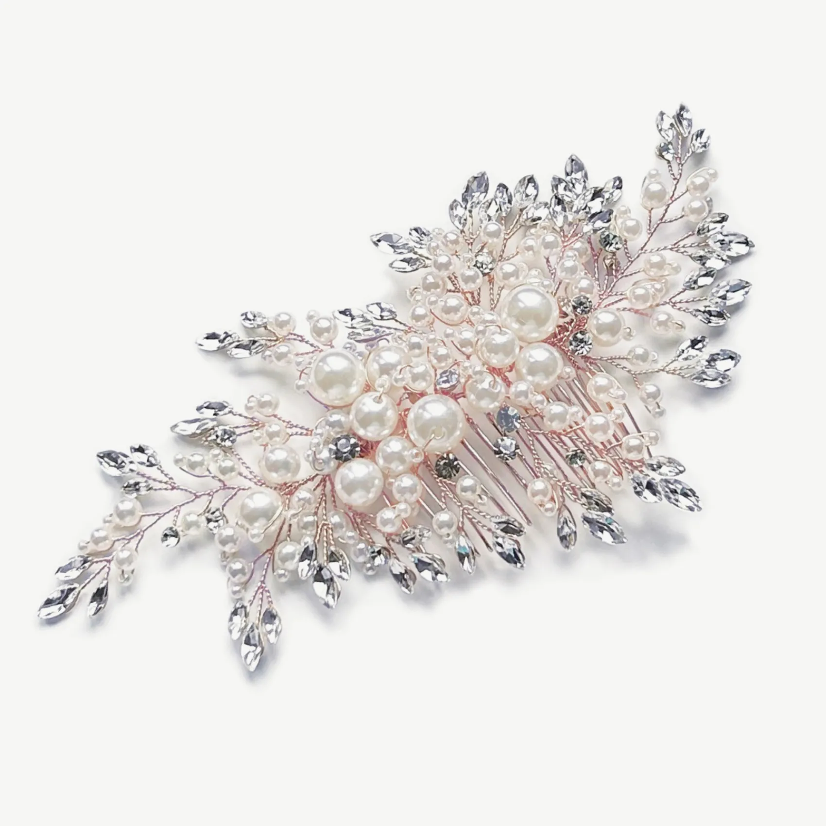 Ivory & Co Pearl Hair Accessories | Rose Gold Hair Accessories*Ivory and Co Ocean Days Rose Gold Statement Pearl and Crystal Comb