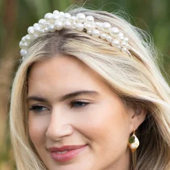 Ivory & Co Bride Gifts | Pearl Hair Accessories*Ivory and Co Odyssey Statement Pearl Cluster Bridal Headband Ivory/ Silver