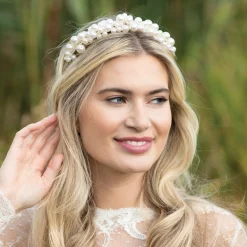 Ivory & Co Bride Gifts | Pearl Hair Accessories*Ivory and Co Odyssey Statement Pearl Cluster Bridal Headband Ivory/ Silver