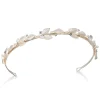 Ivory & Co Pearl Hair Accessories | Gold Hair Accessories*Ivory and Co Peach Blossom Golden Enamelled Leaves Wedding Headband