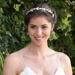 Ivory & Co Pearl Hair Accessories | Rose Gold Hair Accessories*Ivory and Co Pearl Mist Rose Gold Enamelled Leaves Headband