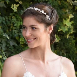 Ivory & Co Pearl Hair Accessories | Rose Gold Hair Accessories*Ivory and Co Pearl Mist Rose Gold Enamelled Leaves Headband