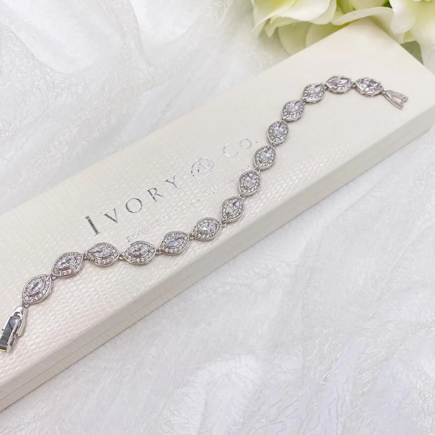 Ivory & Co Silver Prom Jewellery | Prom Bracelets*Ivory and Co Promise Cubic Zirconia Wedding Bracelet