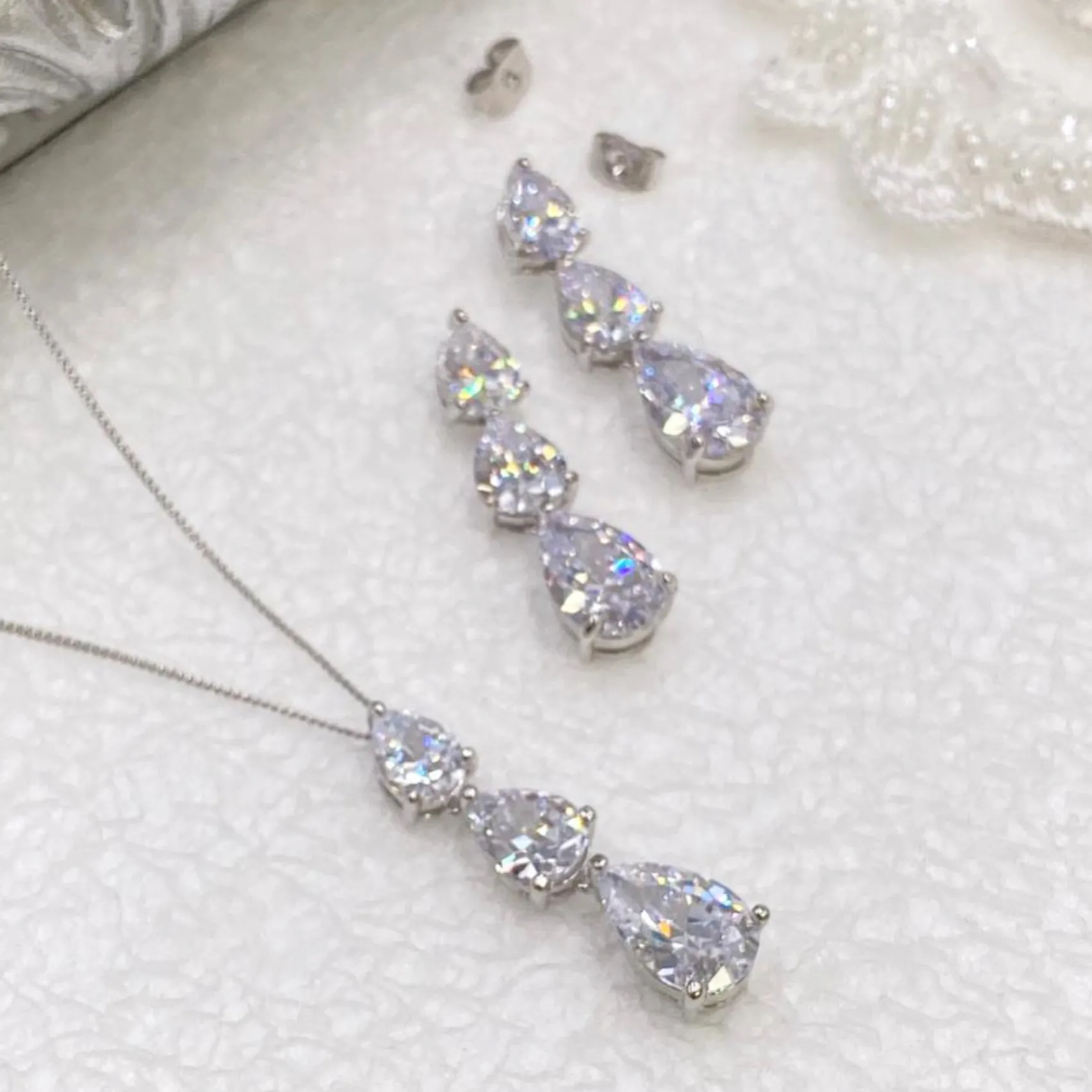 Ivory & Co Silver Prom Jewellery | Prom Jewellery Sets*Ivory and Co Purity Crystal Bridal Jewellery Set