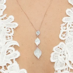 Ivory & Co Prom Necklaces | Rose Gold Wedding Jewellery*Ivory and Co Rochelle Gold Crystal Pave Triple Drop Pendant
