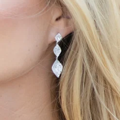 Ivory & Co Silver Prom Jewellery | Prom Earrings*Ivory and Co Rochelle Silver Crystal Pave Triple Drop Earrings