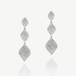 Ivory & Co Silver Prom Jewellery | Prom Earrings*Ivory and Co Rochelle Silver Crystal Pave Triple Drop Earrings